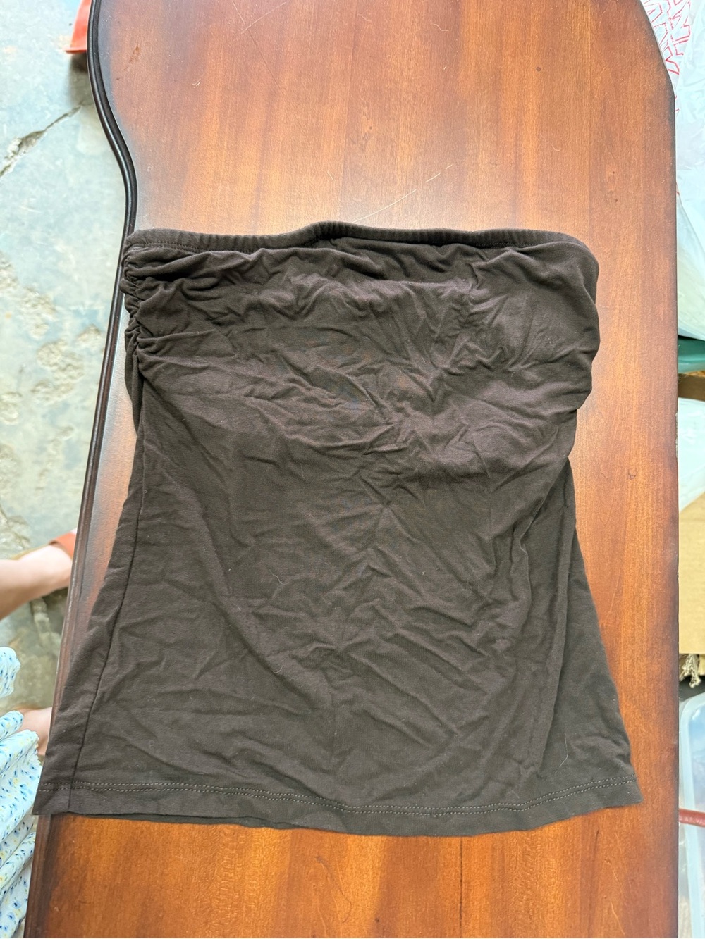 Women’s Brown Strapless Tube Crop Top — Sleek Summer Essential